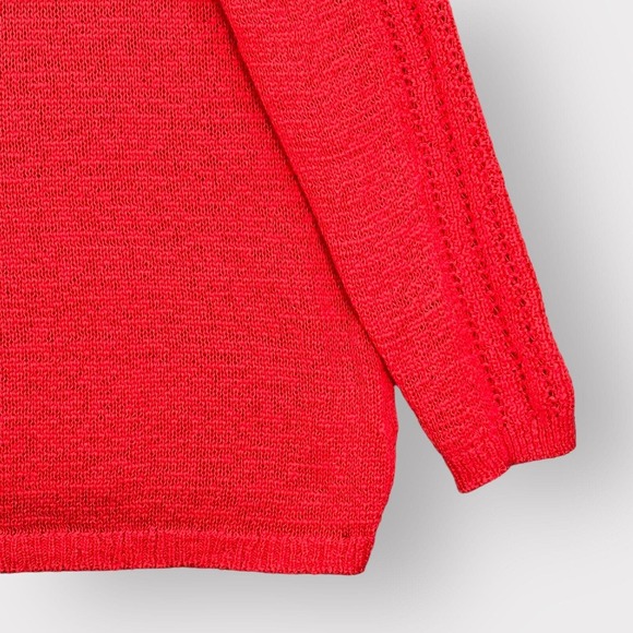 Rachel Zoe Pullover Sweater Women XXL Red‎ Knit Stretch Long Sleeve H29 - Picture 4 of 12